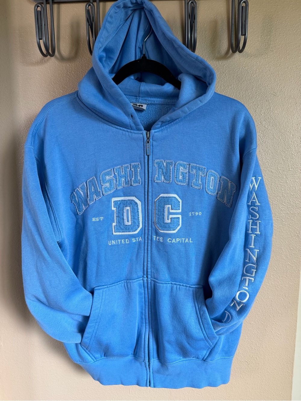 DC Men's Blue Zip-Up Hoodie Sweater